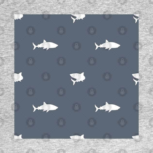 Shark from the ocean seamless vector pattern by essskina